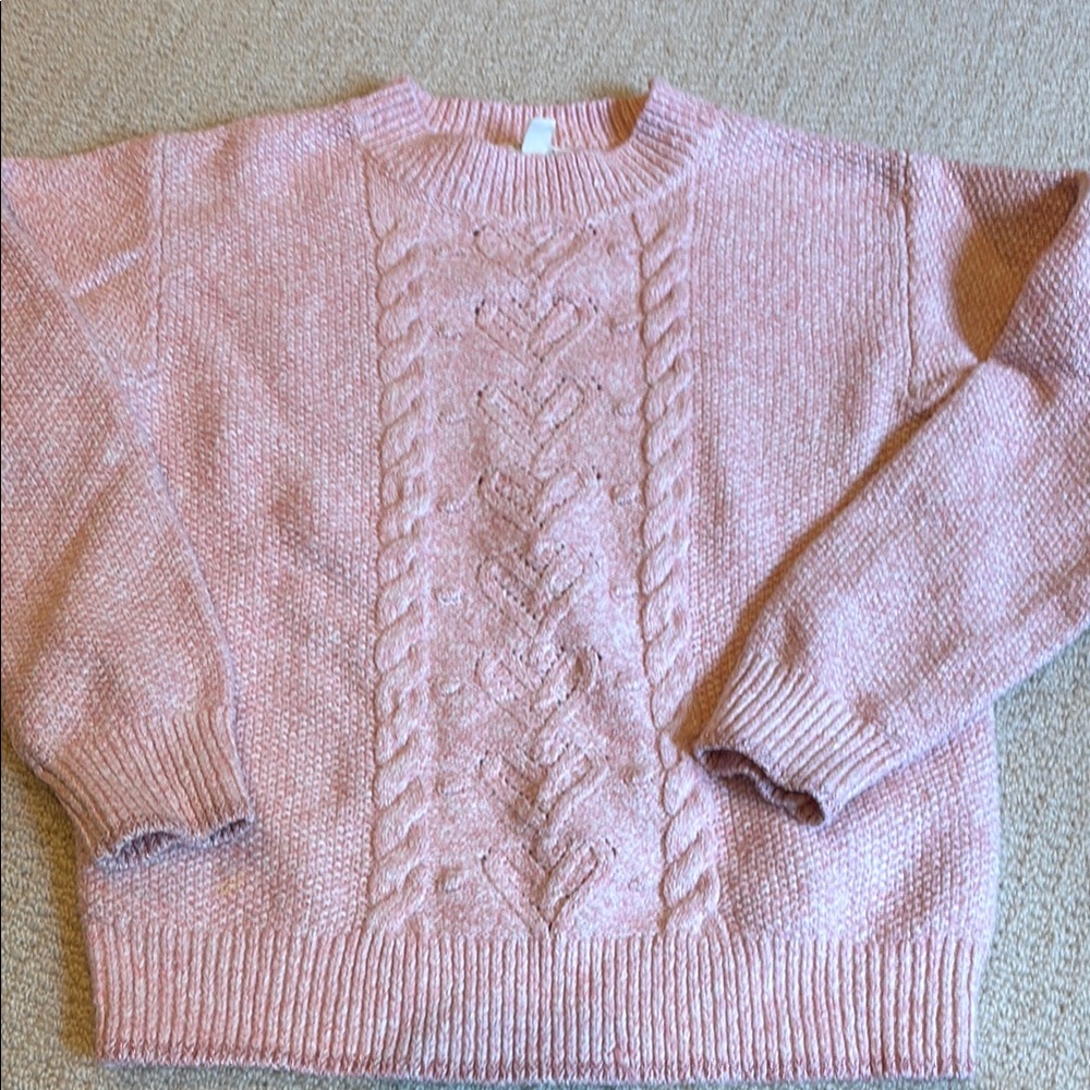 Crewcuts Blush Cable Knit Sweater